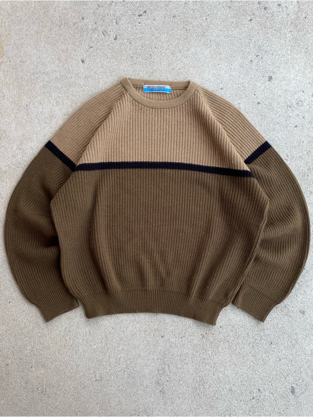90s Vintage Brown Varsity Surf Knit Sweater